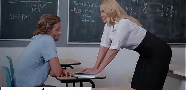  Naughty America - Professor Mellanie Monroe helps her student relax by relieving their pent-up sexual desires